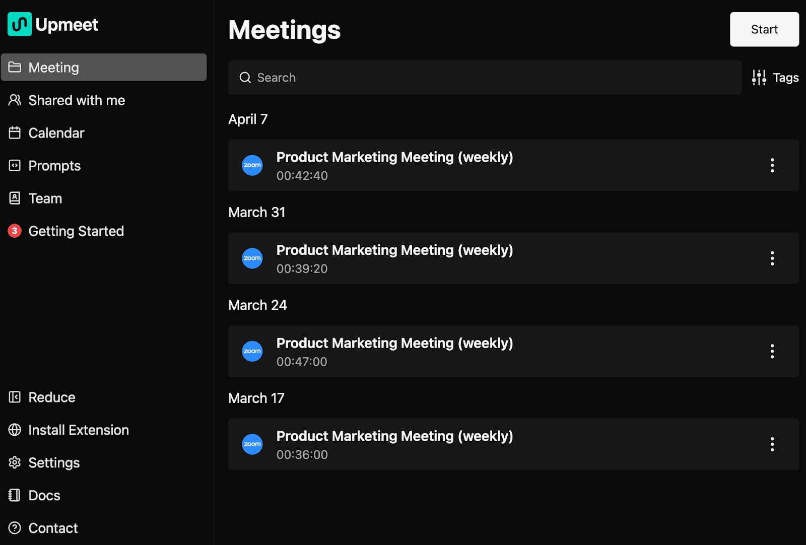 Upmeet Configuration